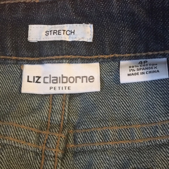 Liz Claiborne Stretch Dark Blue Denim Petite Mini Skirt - LIKE NEW! - Picture 3 of 3